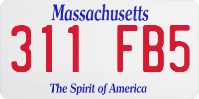 MA license plate 311FB5