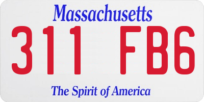 MA license plate 311FB6