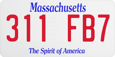 MA license plate 311FB7