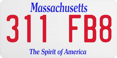 MA license plate 311FB8