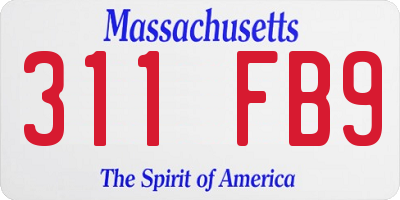 MA license plate 311FB9