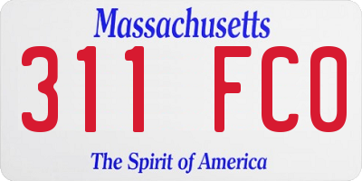 MA license plate 311FC0