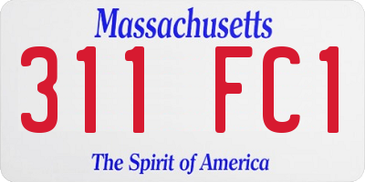 MA license plate 311FC1