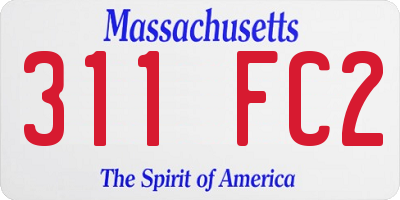 MA license plate 311FC2