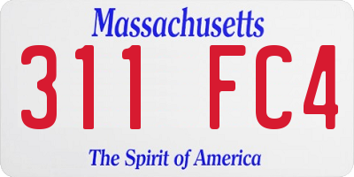MA license plate 311FC4