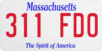 MA license plate 311FD0