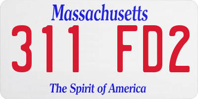MA license plate 311FD2