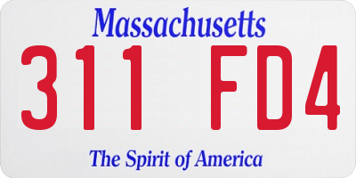 MA license plate 311FD4