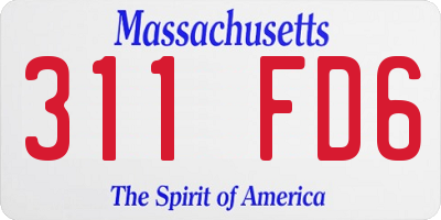 MA license plate 311FD6