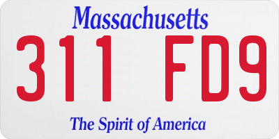 MA license plate 311FD9