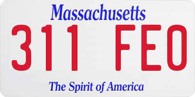 MA license plate 311FE0