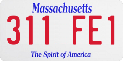 MA license plate 311FE1