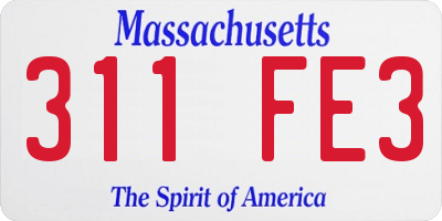 MA license plate 311FE3