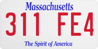 MA license plate 311FE4
