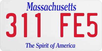 MA license plate 311FE5