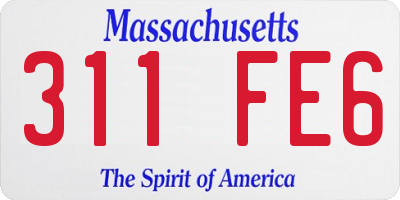 MA license plate 311FE6