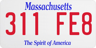 MA license plate 311FE8