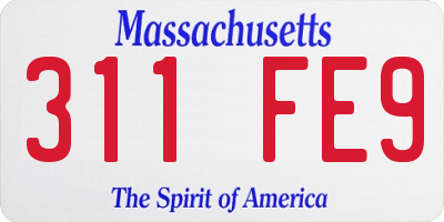 MA license plate 311FE9