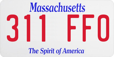 MA license plate 311FF0