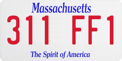 MA license plate 311FF1