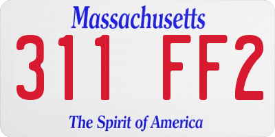 MA license plate 311FF2
