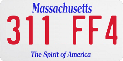 MA license plate 311FF4