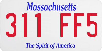 MA license plate 311FF5