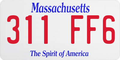 MA license plate 311FF6