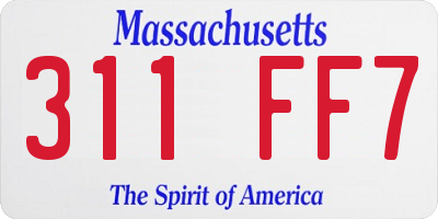 MA license plate 311FF7