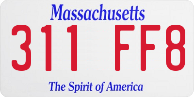 MA license plate 311FF8