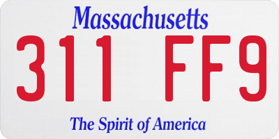 MA license plate 311FF9
