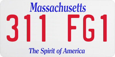 MA license plate 311FG1