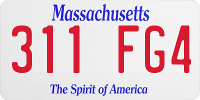 MA license plate 311FG4