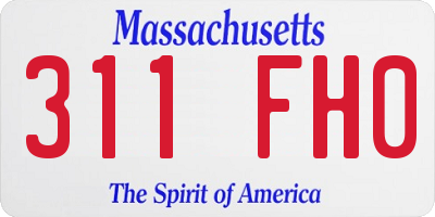 MA license plate 311FH0