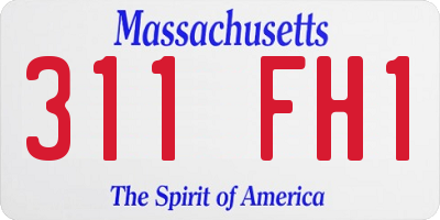 MA license plate 311FH1