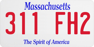 MA license plate 311FH2