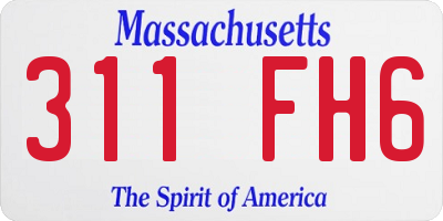 MA license plate 311FH6