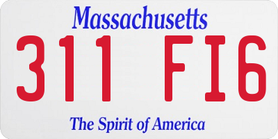 MA license plate 311FI6