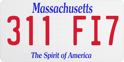 MA license plate 311FI7