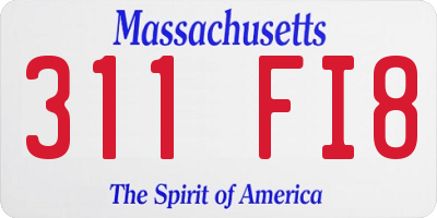 MA license plate 311FI8