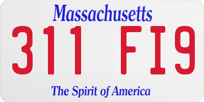 MA license plate 311FI9