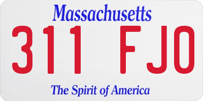 MA license plate 311FJ0