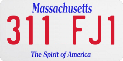 MA license plate 311FJ1