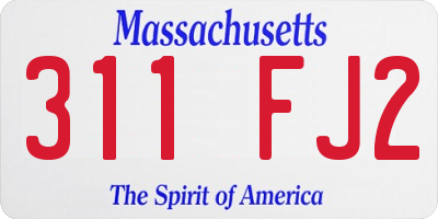 MA license plate 311FJ2