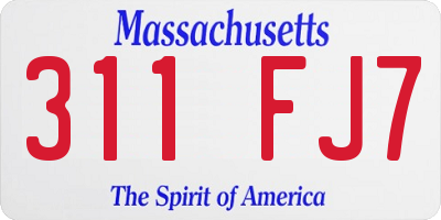 MA license plate 311FJ7
