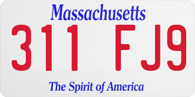 MA license plate 311FJ9