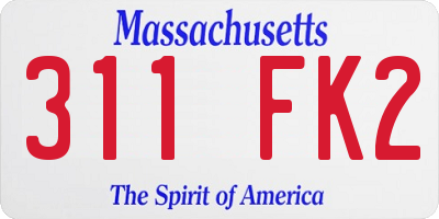 MA license plate 311FK2