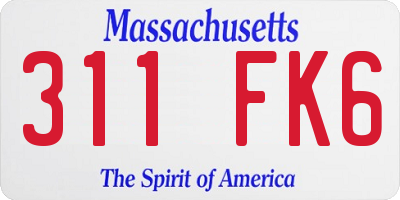 MA license plate 311FK6