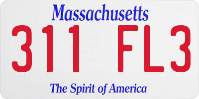 MA license plate 311FL3