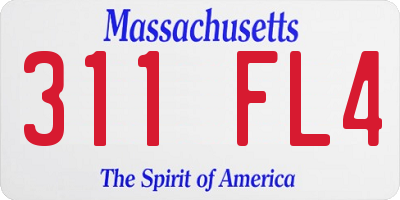MA license plate 311FL4